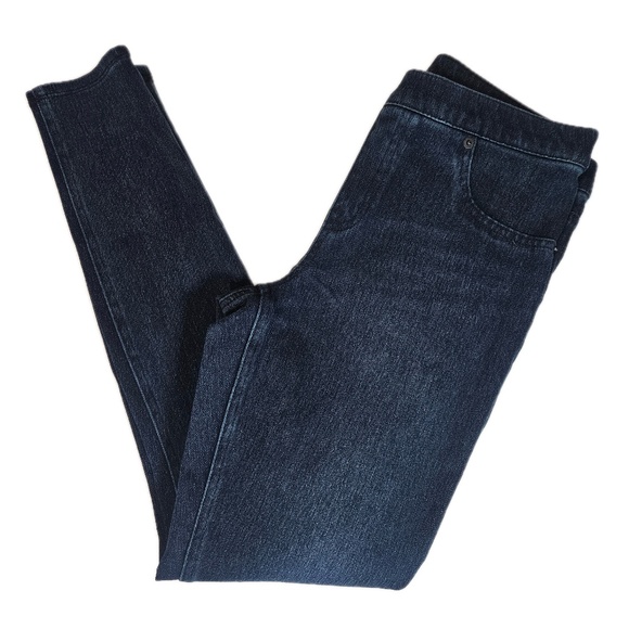 Spanx Jeans Womens Medium Dark Wash Skinny Pull On Stretch Denim Jeggings Pants - Picture 1 of 7